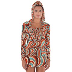 Psychedelic Swirls Long Sleeve Hooded T-shirt