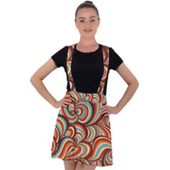 Psychedelic Swirls Velvet Suspender Skater Skirt by Filthyphil