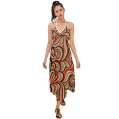 Psychedelic Swirls Halter Tie Back Dress  by Filthyphil