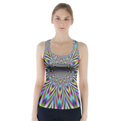 Psychedelic Wormhole Racer Back Sports Top by Filthyphil