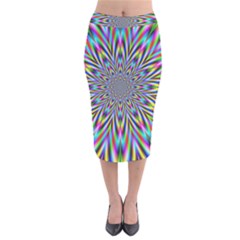 Psychedelic Wormhole Velvet Midi Pencil Skirt by Filthyphil