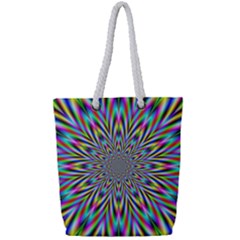 Psychedelic Wormhole Full Print Rope Handle Tote (small) by Filthyphil