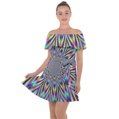 Psychedelic Wormhole Off Shoulder Velour Dress by Filthyphil