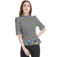 Psychedelic Wormhole Frill Neck Blouse