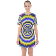Psychedelic Blackhole Sixties Short Sleeve Mini Dress by Filthyphil