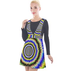 Psychedelic Blackhole Plunge Pinafore Velour Dress