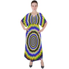 Psychedelic Blackhole V-neck Boho Style Maxi Dress by Filthyphil