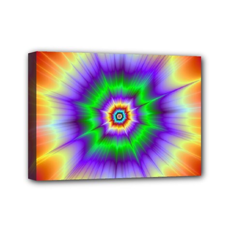 Psychedelic Explosion Mini Canvas 7  X 5  (stretched) by Filthyphil
