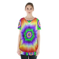 Psychedelic Big Bang Skirt Hem Sports Top by Filthyphil