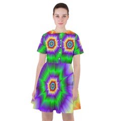 Psychedelic Explosion Sailor Dress by Filthyphil