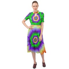 Psychedelic Trance Keyhole Neckline Chiffon Dress by Filthyphil