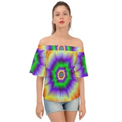 Psychedelic Trance Off Shoulder Short Sleeve Top by Filthyphil