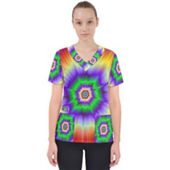 Psychedelic Big Bang Women s V-neck Scrub Top by Filthyphil