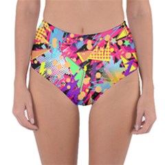 Psychedelic Geometry Reversible High-waist Bikini Bottoms by Filthyphil