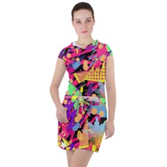 Psychedelic Geometry Drawstring Hooded Dress by Filthyphil