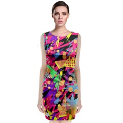 Psychedelic Geometry Classic Sleeveless Midi Dress by Filthyphil