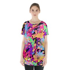 Psychedelic Geometry Skirt Hem Sports Top by Filthyphil