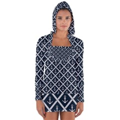 Anchors  Long Sleeve Hooded T-shirt by Sobalvarro