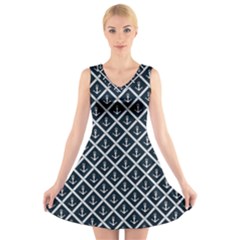 Anchors  V-neck Sleeveless Dress