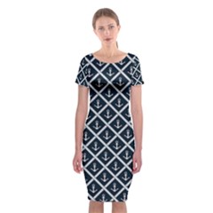 Anchors  Classic Short Sleeve Midi Dress by Sobalvarro