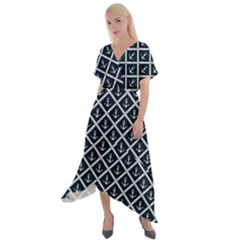 Anchors  Cross Front Sharkbite Hem Maxi Dress by Sobalvarro