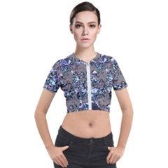 Crystal Puke Short Sleeve Cropped Jacket by MRNStudios