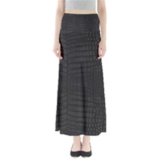Black Crocodile Skin Full Length Maxi Skirt by LoolyElzayat