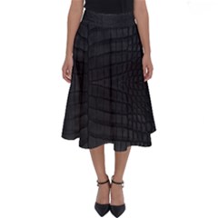 Black Crocodile Skin Perfect Length Midi Skirt by LoolyElzayat