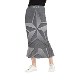 Star Grey Maxi Fishtail Chiffon Skirt