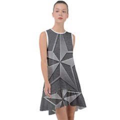 Star Grey Frill Swing Dress by HermanTelo