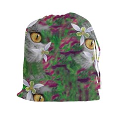 Illustrations Color Cat Flower Abstract Textures Drawstring Pouch (2xl)