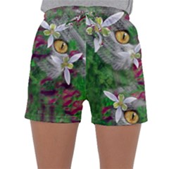 Illustrations Color Cat Flower Abstract Textures Sleepwear Shorts by Alisyart