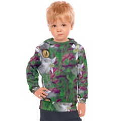 Illustrations Color Cat Flower Abstract Textures Kids  Hooded Pullover by Alisyart