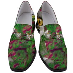 Illustrations Color Cat Flower Abstract Textures Women s Chunky Heel Loafers