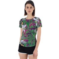 Illustrations Color Cat Flower Abstract Textures Back Cut Out Sport Tee