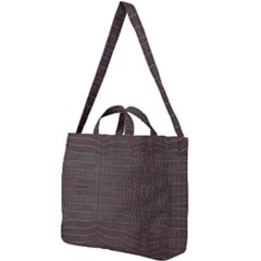 Chestnut Nile Crocodile Skin Square Shoulder Tote Bag by LoolyElzayat