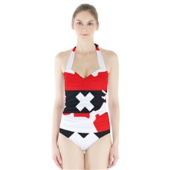 Flag Map Of Amsterdam Halter Swimsuit by abbeyz71