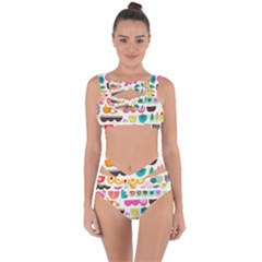 Scandinavian Folk Art Wave Craze Bandaged Up Bikini Set 