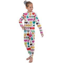 Scandinavian Folk Art Wave Craze Kids  Long Sleeve Set 