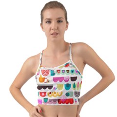 Scandinavian Folk Art Wave Craze Mini Tank Bikini Top