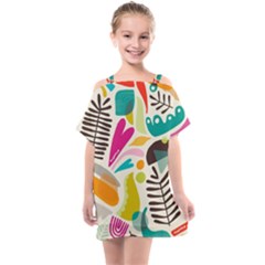 Scandinavian Folk Art Random Fandom Kids  One Piece Chiffon Dress by andStretch