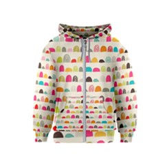 Scandinavian Folk Art Rainbow Road Kids  Zipper Hoodie by andStretch