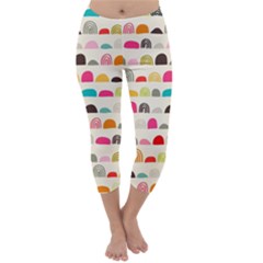 Scandinavian Folk Art Rainbow Road Capri Winter Leggings  by andStretch