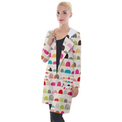 Scandinavian Folk Art Rainbow Road Hooded Pocket Cardigan