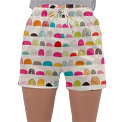 Scandinavian Folk Art Rainbow Road Sleepwear Shorts