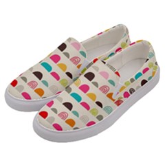 Scandinavian Folk Art Rainbow Road Men s Canvas Slip Ons