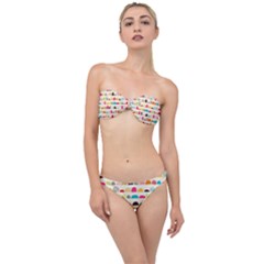 Scandinavian Folk Art Rainbow Road Classic Bandeau Bikini Set