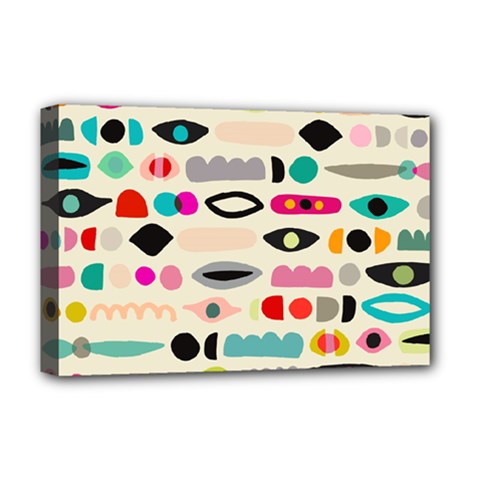 Scandinavian Folk Art Eye Spy Deluxe Canvas 18  X 12  (stretched) by andStretch
