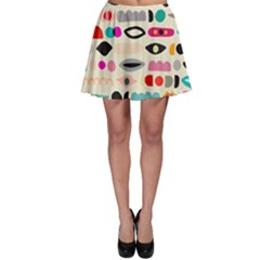 Scandinavian Folk Art Eye Spy Skater Skirt by andStretch