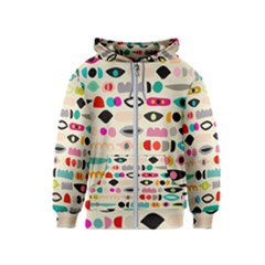 Scandinavian Folk Art Eye Spy Kids  Zipper Hoodie by andStretch